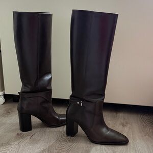 Zara Dark Brown Heeled Boots
